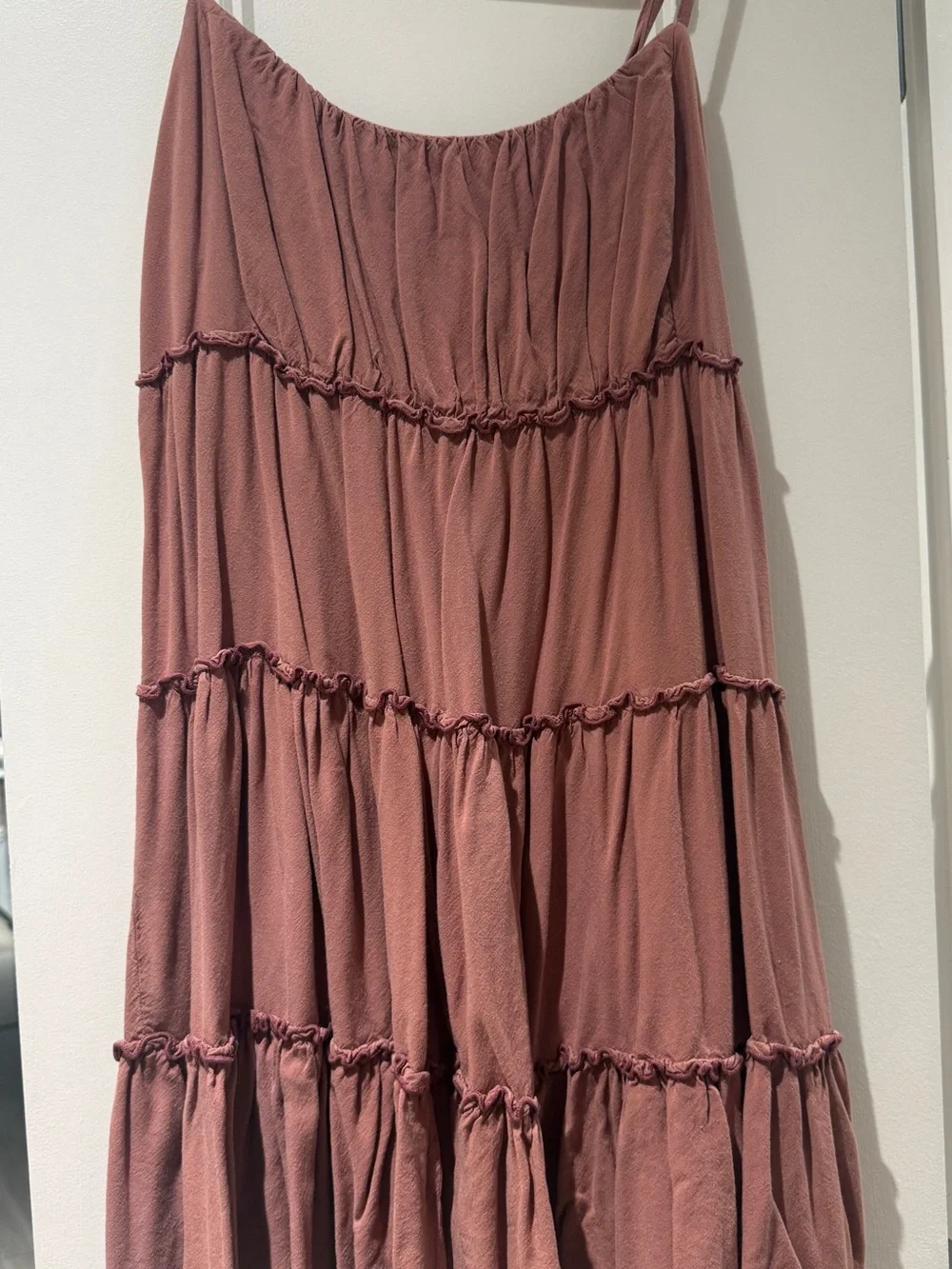 Tiered mini dress in Dusty Rose